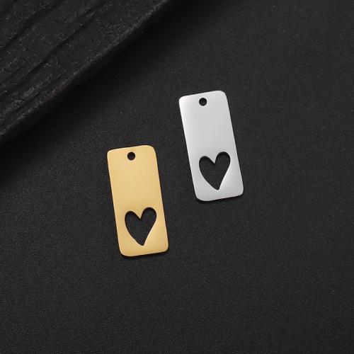 Stainless Steel Pendants, 304 Stainless Steel, Rectangle, Vacuum Ion Plating, DIY, more colors for choice, 7.80x17.80mm, Sold By PC