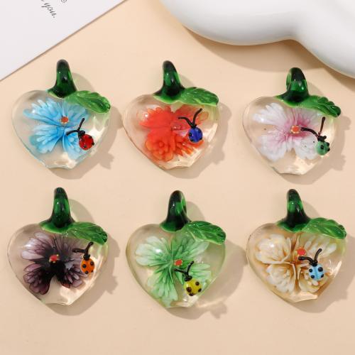 Pendentifs Murano de mode, chalumeau, pomme, DIY, plus de couleurs à choisir, 34x38mm, 12PC/sac, Vendu par sac