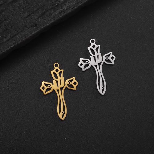 Stainless Steel Cross Pendants 304 Stainless Steel Vacuum Ion Plating DIY Sold By PC