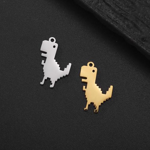 Stainless Steel Animal Pendants, 304 Stainless Steel, Dinosaur, Vacuum Ion Plating, DIY, more colors for choice, 12x18mm, Sold By PC