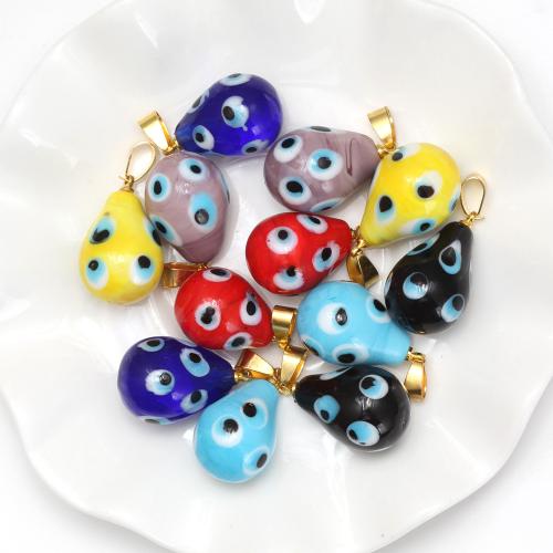 Fashion Lampwork Pendants, plated, DIY & evil eye pattern & different styles for choice & enamel, more colors for choice, Sold By PC