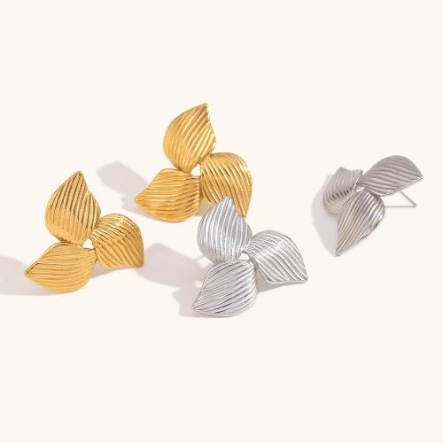 Stainless Steel Stud Earrings, 304 Stainless Steel, plated, fashion jewelry, more colors for choice, 31x28.90mm, Sold By Pair