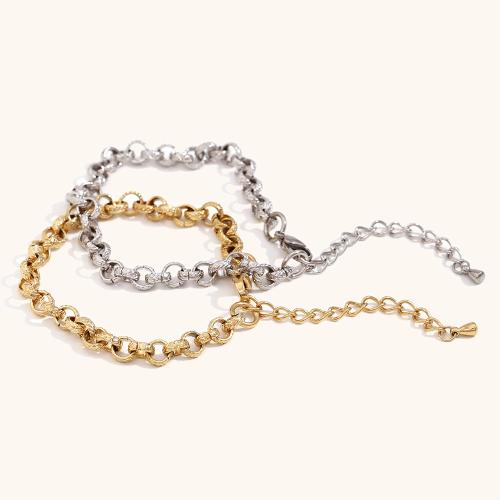 Stainless Steel Jewelry Bracelet, 304 Stainless Steel, with 5cm extender chain, plated, fashion jewelry, more colors for choice, Length:17 cm, Sold By PC