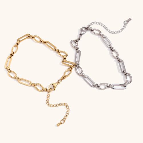 Stainless Steel Jewelry Bracelet, 304 Stainless Steel, with 5cm extender chain, plated, fashion jewelry, more colors for choice, Length:17 cm, Sold By PC