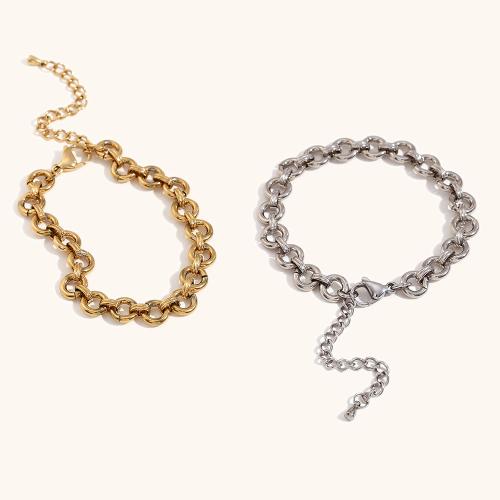 Stainless Steel Jewelry Bracelet, 304 Stainless Steel, with 5cm extender chain, plated, fashion jewelry, more colors for choice, Length:17 cm, Sold By PC