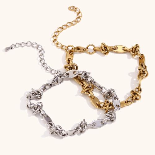 Stainless Steel Jewelry Bracelet, 304 Stainless Steel, with 5cm extender chain, plated, fashion jewelry, more colors for choice, Length:17 cm, Sold By PC