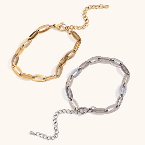 Stainless Steel Jewelry Bracelet, 304 Stainless Steel, with 5cm extender chain, plated, fashion jewelry, more colors for choice, Length:17 cm, Sold By PC