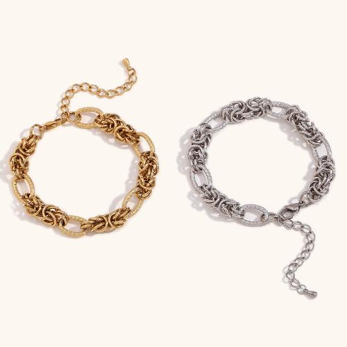 Stainless Steel Jewelry Bracelet, 304 Stainless Steel, with 5cm extender chain, plated, fashion jewelry, more colors for choice, Length:17 cm, Sold By PC