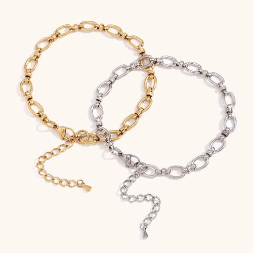 Stainless Steel Jewelry Bracelet, 304 Stainless Steel, with 5cm extender chain, plated, fashion jewelry, more colors for choice, Length:17 cm, Sold By PC