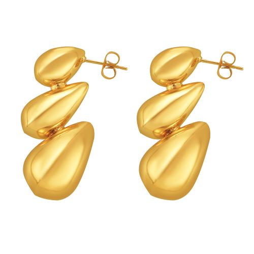 Pendientes de Acero Inoxidable, acero inoxidable 304, 18K chapado en oro, Joyería & para mujer, Vendido por Par