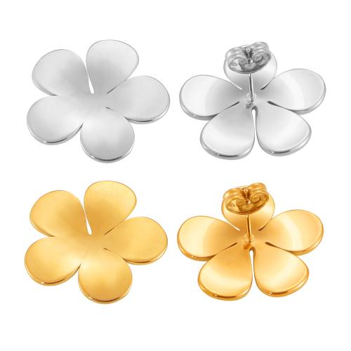 Titanium Steel  Earring, Flower, plated, fashion jewelry & for woman, more colors for choice, Sold By Pair