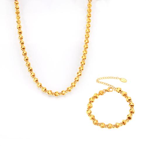 Set de Joyería de Latón, metal, 18K chapado en oro, diferentes estilos para la opción & para mujer, Vendido por UD