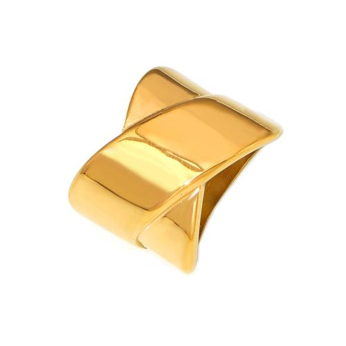 Titanium Steel Finger Ring gold color plated fashion jewelry & for woman Sold By PC