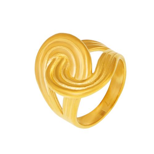 Anillo de dedo de Titantium Acero, Partículas de acero, 18K chapado en oro, Joyería & diverso tamaño para la opción & para mujer & hueco, Vendido por UD