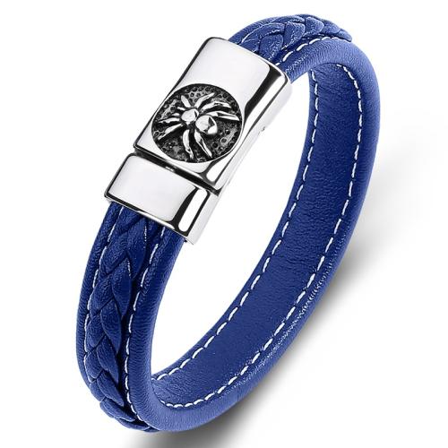 PU Leather Cord Bracelets 304 Stainless Steel with PU Leather handmade Unisex  Sold By PC