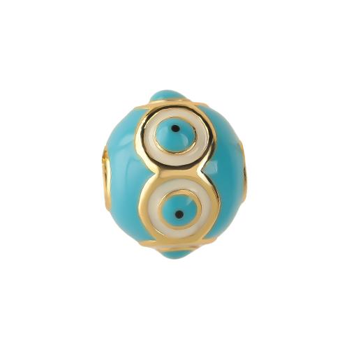 Fashion Evil Eye Jewelry Beads, Brass, plated, DIY & enamel, more colors for choice, Sold By PC