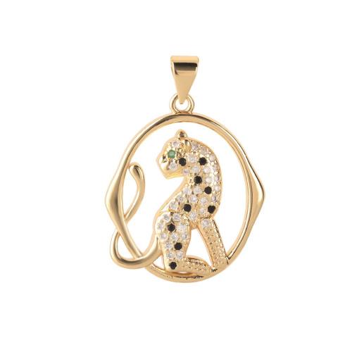 Cubic Zirconia Micro Pave Brass Pendant plated DIY & micro pave cubic zirconia golden Sold By PC