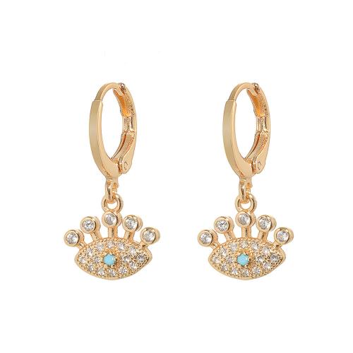 Huggie Hoop Drop Earring Brass plated & micro pave cubic zirconia & for woman & enamel Sold By Pair