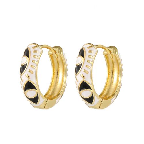 Cubic Zirconia Micro Pave Brass Connector plated for woman & enamel Sold By Pair