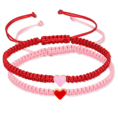 Couple Bracelet and Bangle Zinc Alloy with Wax Cord 2 pieces & Unisex & enamel Sold By Set