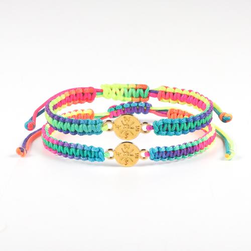 Moda crear pulseras de cordón de cera, aleación de zinc, con Cordón de cera, hecho a mano, unisexo & diferentes estilos para la opción, más colores para la opción, longitud:aproximado 16 cm, Vendido por UD