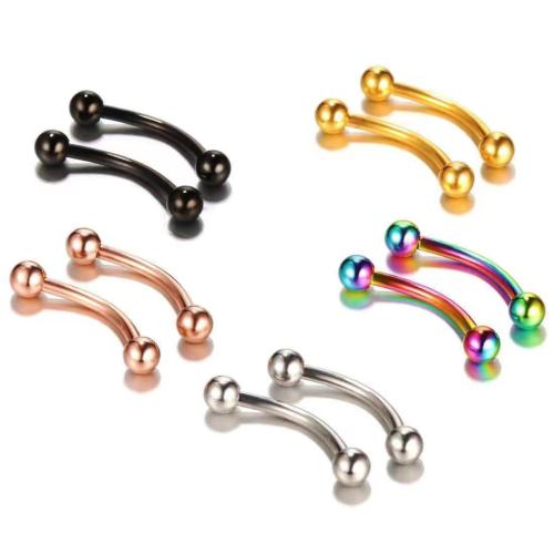 Stainless Steel Lip Ring, 304 Stainless Steel, plated, Unisex, more colors for choice, Sold By PC