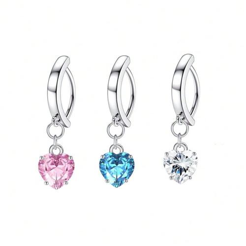 Stainless Steel Belly Ring, 304 Stainless Steel, plated, micro pave cubic zirconia & for woman, more colors for choice, Sold By PC