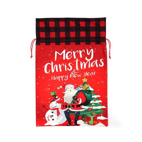 Christmas Gift Bag, Plush, dustproof & Christmas Design, black and red, Sold By PC