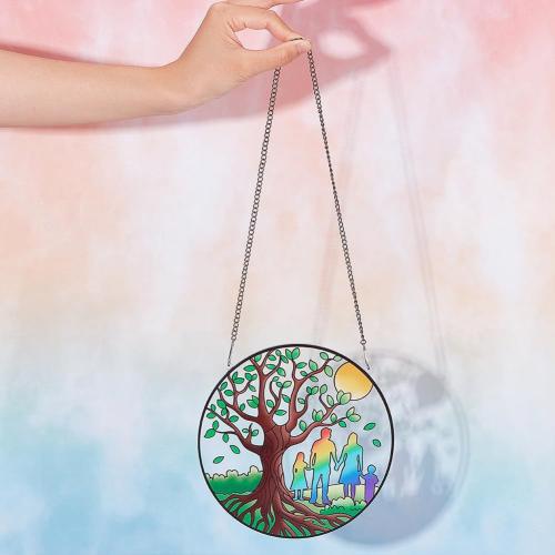 Hanging Ornaments, Acrylic, Round, for home and office, mixed colors, Sold By PC