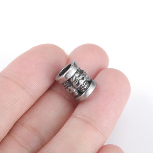 Stainless Steel Beads 304 Stainless Steel Column silver color plated DIY Sold By PC