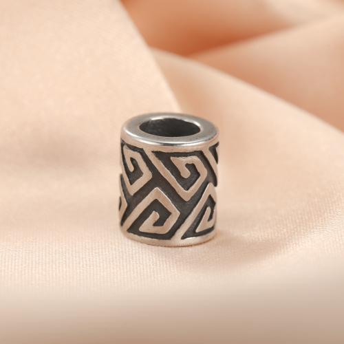 Stainless Steel Beads 304 Stainless Steel Column silver color plated DIY Sold By PC