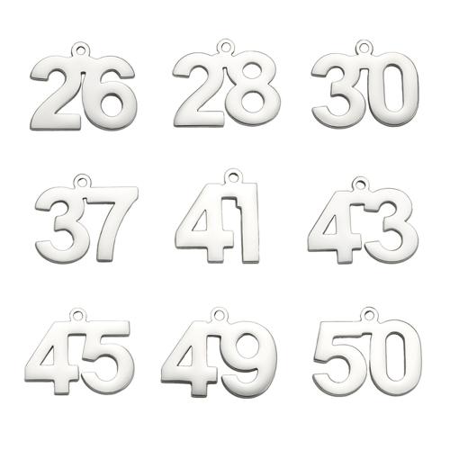 Stainless Steel Letter Pendants, 304 Stainless Steel, Number, plated, DIY & different styles for choice, more colors for choice, Sold By PC