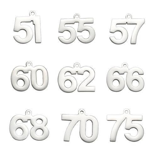 Stainless Steel Letter Pendants, 304 Stainless Steel, Number, plated, DIY & different styles for choice, more colors for choice, Sold By PC