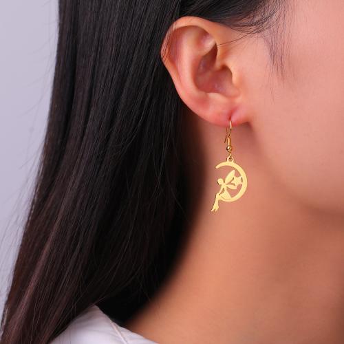 Stainless Steel Drop Earring 304 Stainless Steel Spirit plated for woman & hollow Sold By Pair