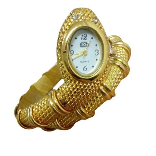 Tibetan Style Bangle Watch, with Glass, Snake, plated, for woman & with rhinestone, more colors for choice, Inner Diameter:Approx 60mm, Sold By PC