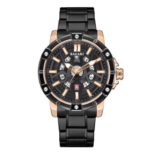 alliage de zinc bracelet de montre, avec verre & Acier inoxydable 304, Rond, Placage, Résistant à l’eau de vie & pour homme, plus de couleurs à choisir, Longueur:Environ 20-26 cm, Vendu par PC