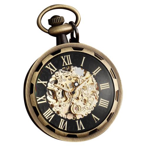 aleación de zinc Reloj de bolsillo, con Vidrio, Esférico, chapado, Resistente al agua de la vida & unisexo & vástago-devanadera, más colores para la opción, longitud:aproximado 37 cm, Vendido por UD