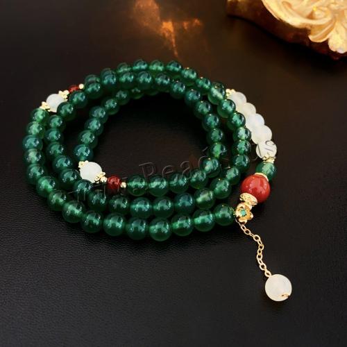 Natural Gemstone Necklace, Jade, fashion jewelry & for woman, green, Length:Approx 53 cm, Sold By PC