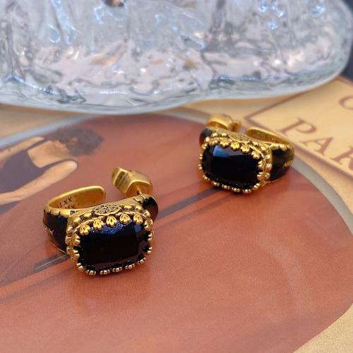 Brass Stud Earring, with Glass Rhinestone, fashion jewelry & for woman, more colors for choice, 24x10mm, Sold By Pair