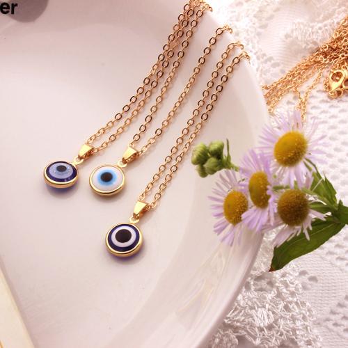 Evil Eye Jewelry Necklace Zinc Alloy fashion jewelry & for woman Length Approx 48 cm Sold By PC