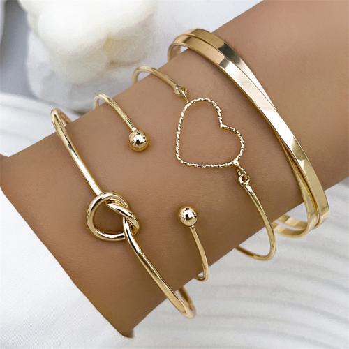 Iron Bracelet, 4 pieces & fashion jewelry & for woman, golden, Sold By Set