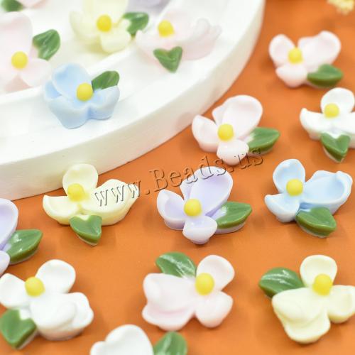 Mobile Phone DIY Decoration, Resin, Flower, epoxy gel, Random Color, 15x6mm, 10PCs/Bag, Sold By Bag