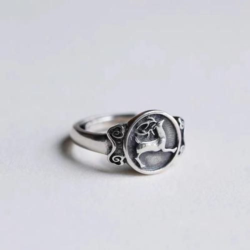 Bague en alliage de zinc, bijoux de mode & pour homme, argent, Inner diameter 17mm, Vendu par PC