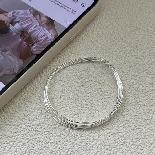 925 Sterling Silver Bangle Bracelet fashion jewelry & multilayer & for woman Length Approx 15 cm Sold By PC