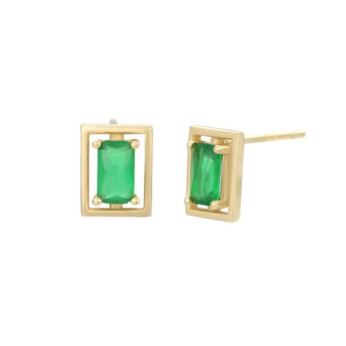 Pendientes de Micro Pavé de Zirconía Cúbica en Plata de Ley, Plata de ley 925, Joyería & micro arcilla de zirconia cúbica & para mujer, más colores para la opción, 5.90x7.50mm, Vendido por Par