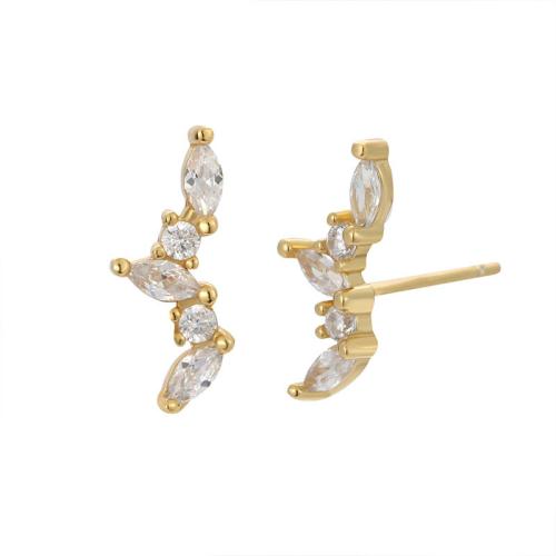 Pendientes de Micro Pavé de Zirconía Cúbica en Plata de Ley, Plata de ley 925, Joyería & micro arcilla de zirconia cúbica & para mujer, 14.30mm, Vendido por Par