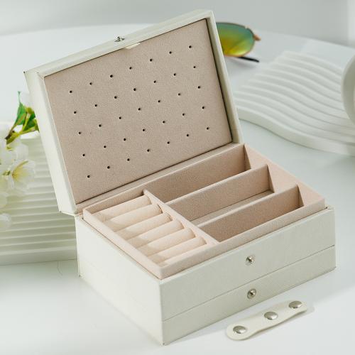 Multifunctional Jewelry Box, PU Leather, with Velveteen, portable & dustproof, more colors for choice, 165x115x80mm, Sold By PC