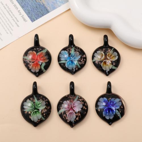 Gemstone Pendants Jewelry, Glass, DIY, more colors for choice, 31x48mm, 12PCs/Bag, Sold By Bag