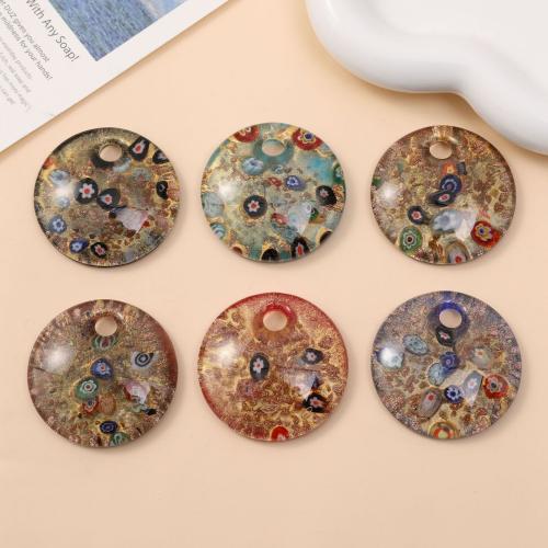 Fashion Lampwork Pendants, Round, DIY, more colors for choice, 45mm, 12PCs/Bag, Sold By Bag