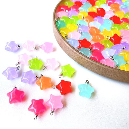 Resin Pendant, Star, DIY, more colors for choice, 23mm, 100PCs/Bag, Sold By Bag